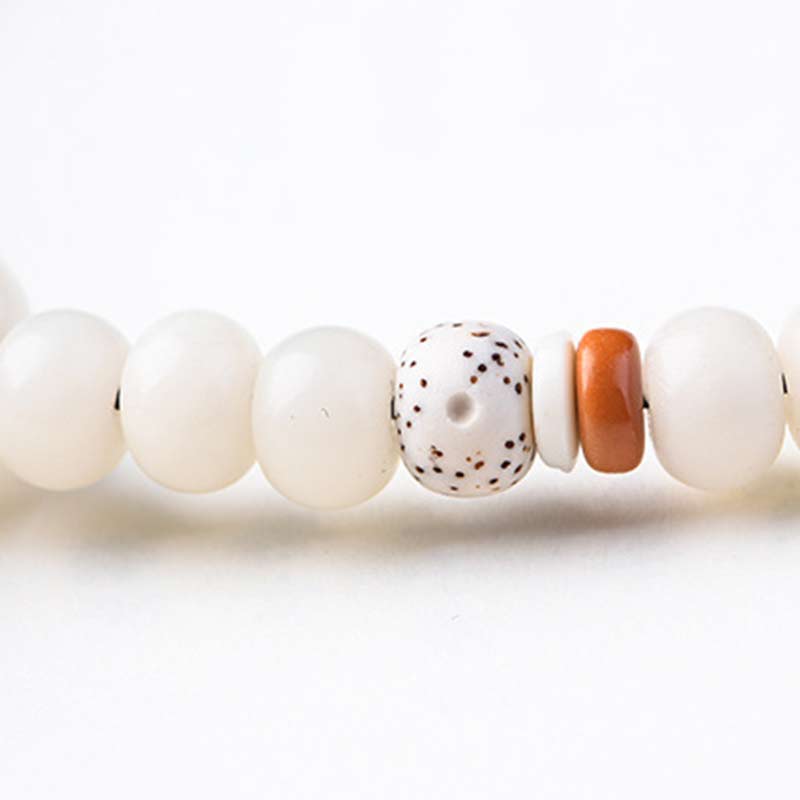 KarmaRipple's Tibetan Ivory Jade Bodhi Lotus Blessing Bracelet p19
