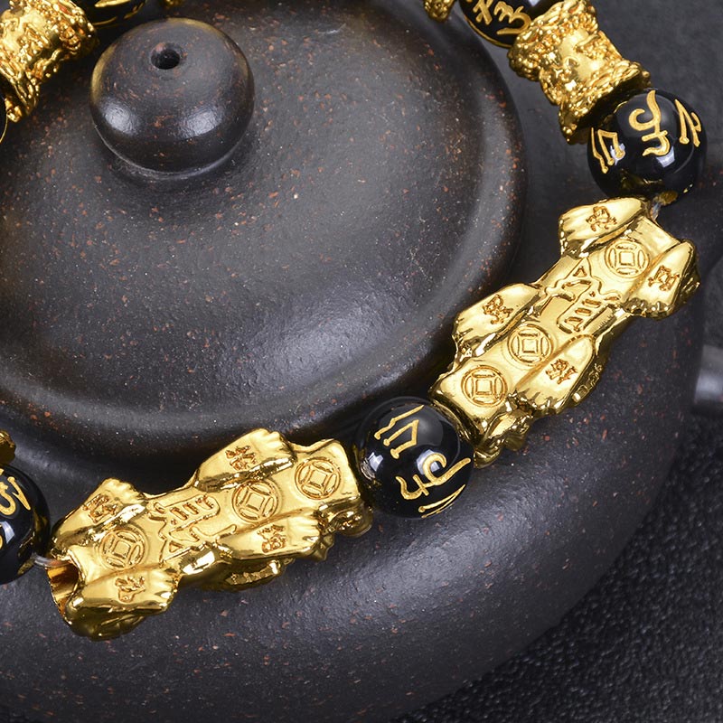 KarmaRipple's Double Pixiu Obsidian Wealth Bracelet p3