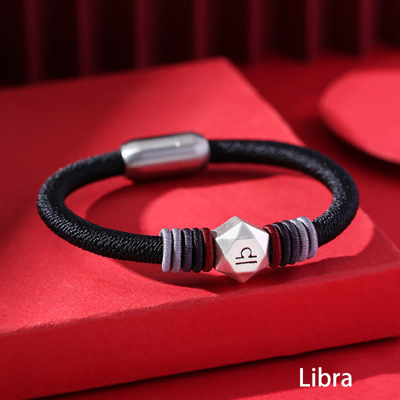 KarmaRipple's 999 Sterling Silver 12 Constellations of the Zodiac Blessing Handmade String Bracelet p32