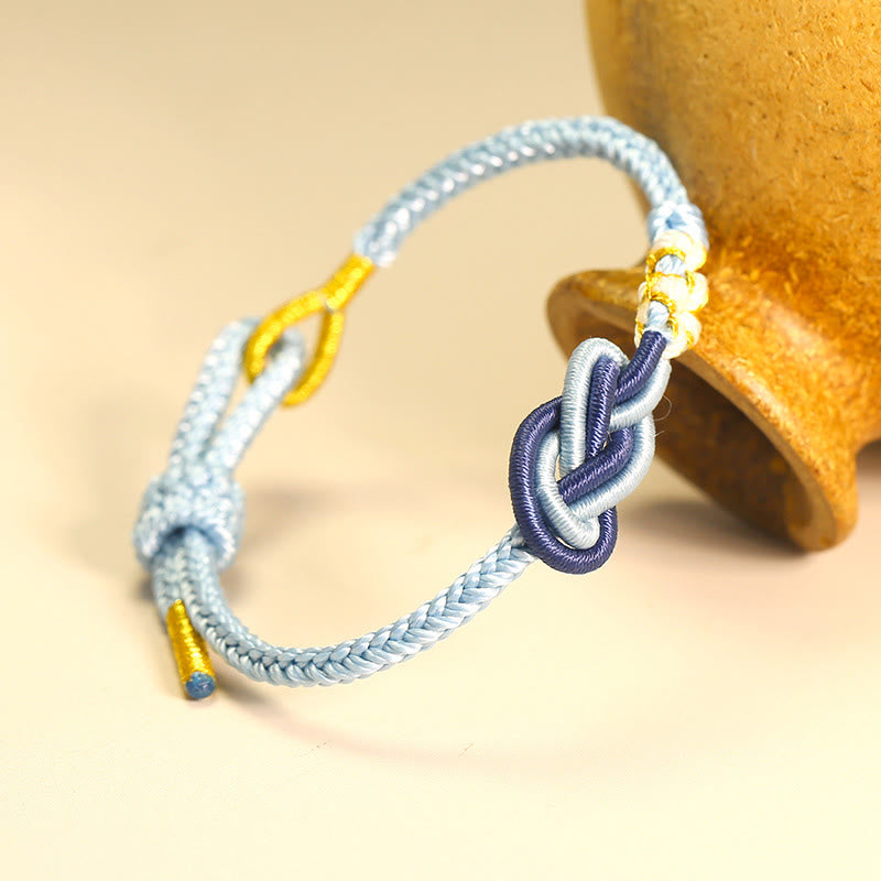 KarmaRipple's Handcrafted Eight Thread Peace Weave Peach Blossom Weave Fortune Connection Bracelet p9