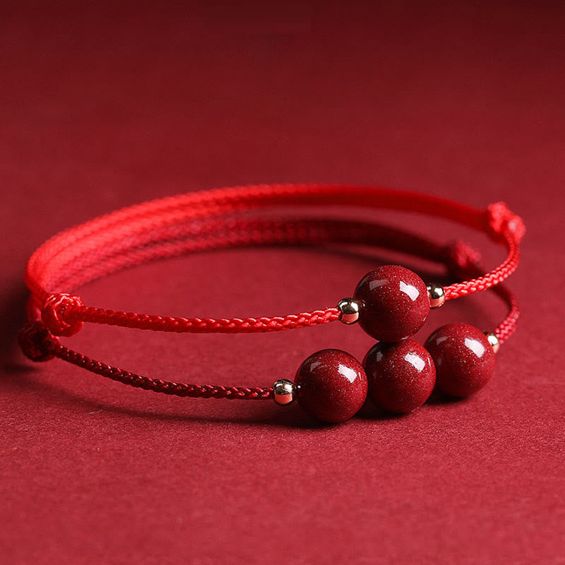 KarmaRipple's Authentic Fortunate Cinnabar Bead Blessing String Bracelet Anklet p10
