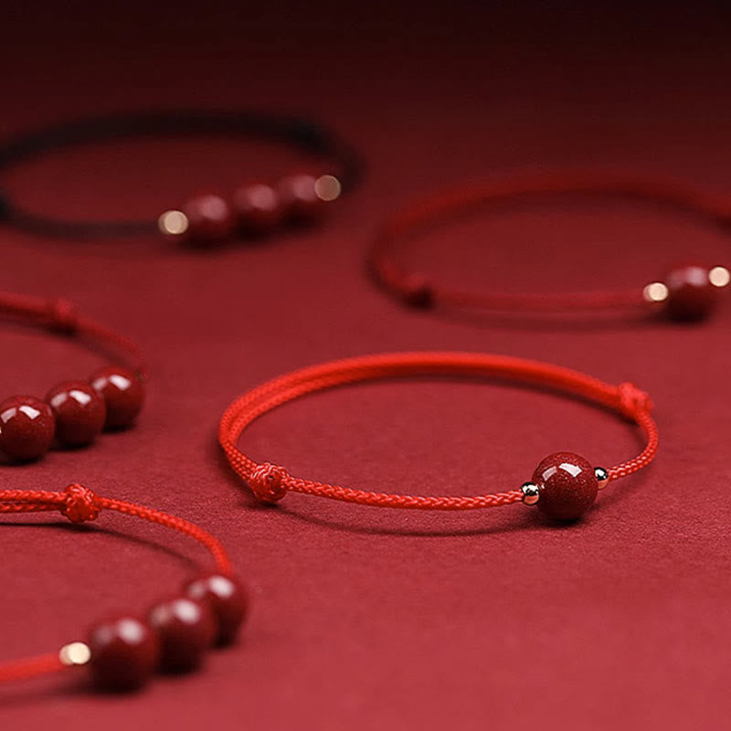 KarmaRipple's Authentic Fortunate Cinnabar Bead Blessing String Bracelet Anklet p26