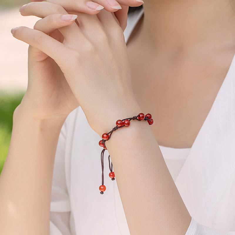 KarmaRipple's Red Agate Moss Agate Cinnabar Calm Bracelet p13