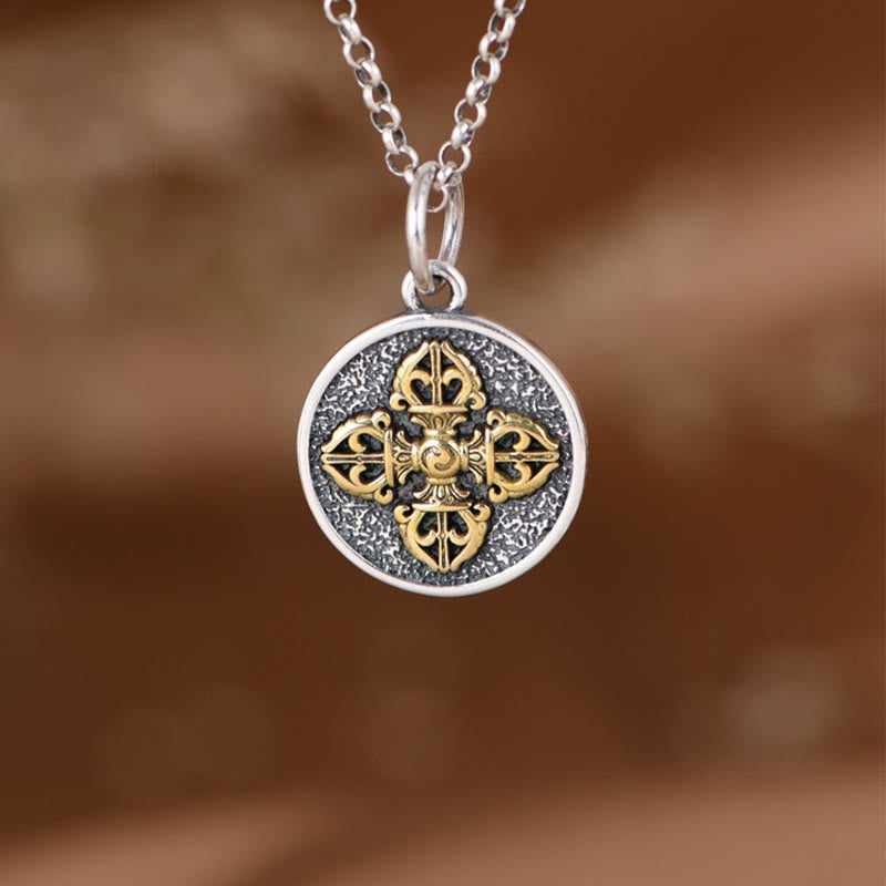 KarmaRipple's 925 Sterling Silver Double Dorje Vajra Blessing Pendant Necklace p4