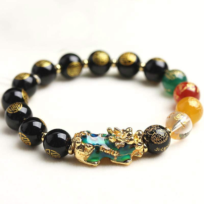 KarmaRipple's Color-Changing Pixiu Obsidian Fortune Bracelet p1