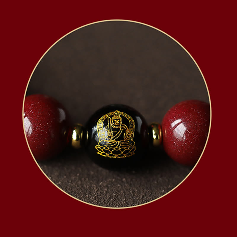 KarmaRipple's 925 Sterling Silver Chinese Zodiac Natal Buddha Cinnabar Om Mani Padme Hum Calm Bracelet p11