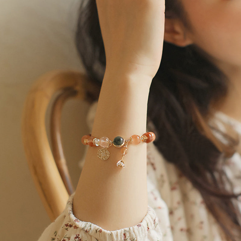 KarmaRipple's Authentic Multicolored Rutilated Quartz Eight-pointed Star Flower Wealth Bracelet p4
