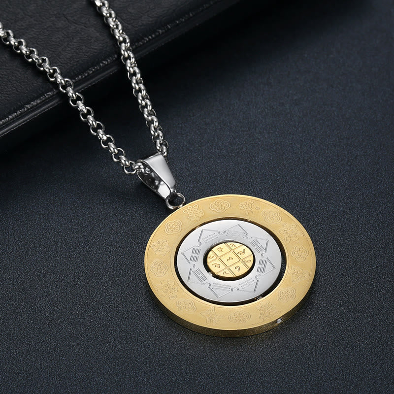 KarmaRipple's Chinese Zodiac Nine Palaces Eight Diagrams Bagua Amulet Balance Pendant Rotatable Necklace p6