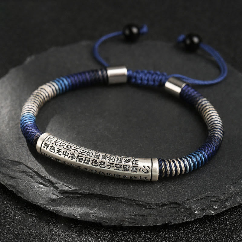 KarmaRipple's 999 Sterling Silver Heart Sutra Calm Handmade Woven Bracelet p1