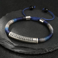 KarmaRipple's 999 Sterling Silver Heart Sutra Calm Handmade Woven Bracelet