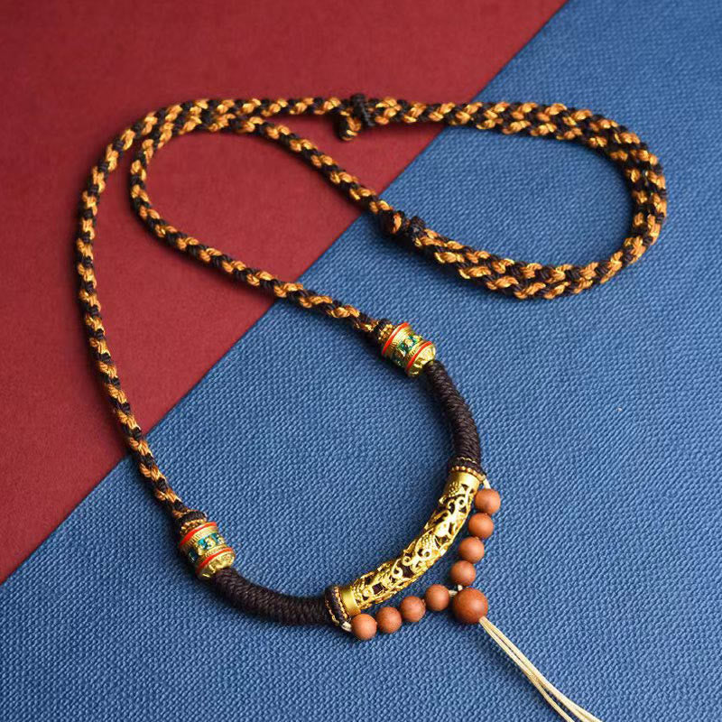KarmaRipple's Tibetan Handmade King Kong Weave Om Mani Padme Hum Prayer Wheel String Pendant Necklace p10