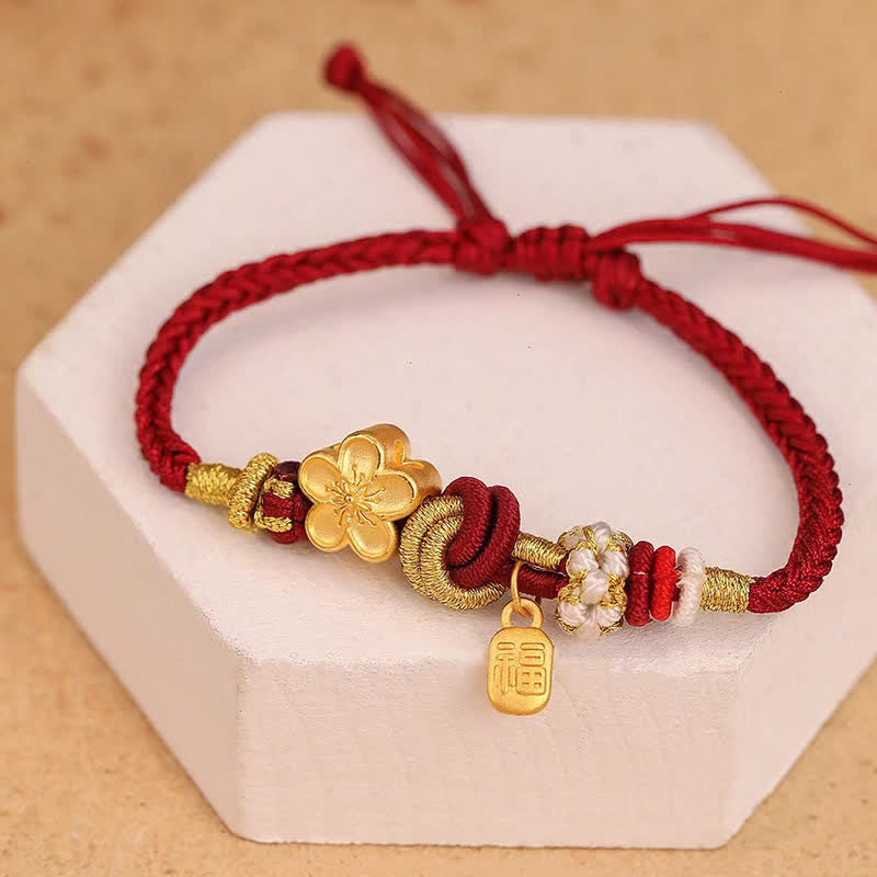 KarmaRipple's Peach Blossom Happiness Talisman Fortune Red String Bracelet p5