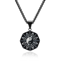 KarmaRipple's Bagua Yin Yang Titanium Steel Balance Pendant Necklace