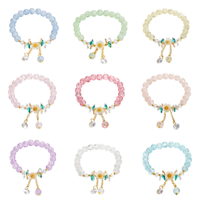 KarmaRipple's Simple Design Flower Talisman Glass Bead Bracelet p23
