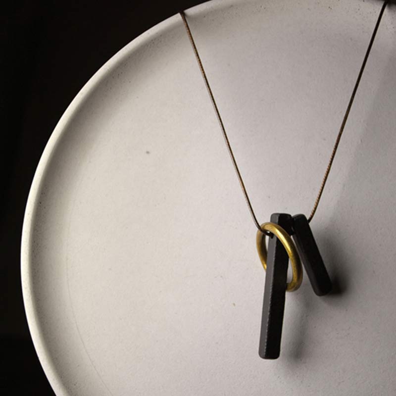KarmaRipple's Zen Circle Ebony Wood Enlightenment Pendant Necklace p9