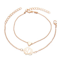 Bracelet d'illumination en forme de cœur et de fleur de lotus de KarmaRipple, 2 pièces