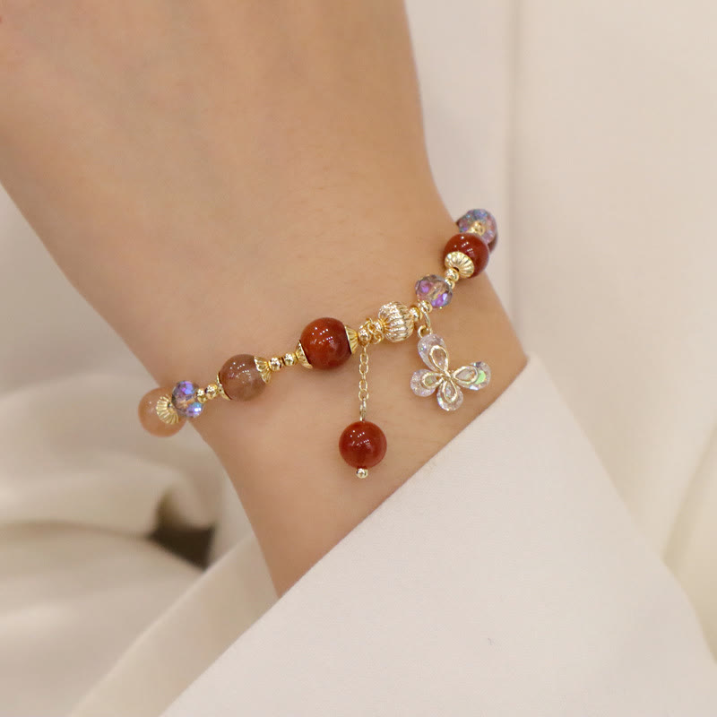 KarmaRipple's Authentic Fu Lu Shou Rainbow Gemstone Rutilated Quartz Wealth Butterfly Talisman Bracelet p7