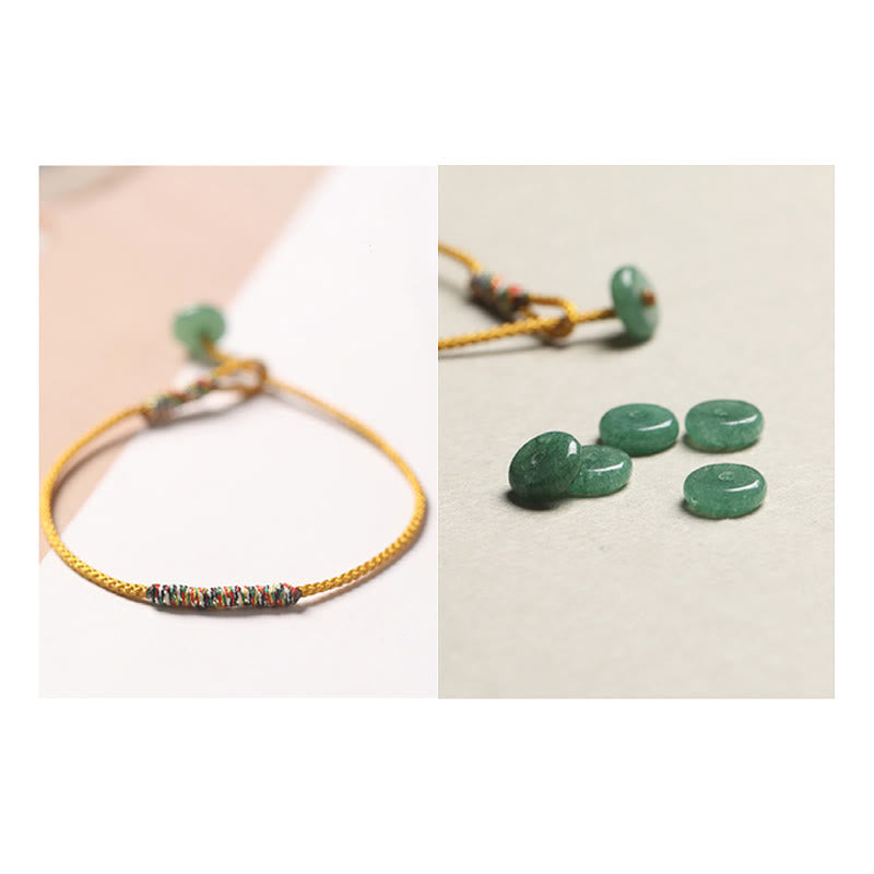 KarmaRipple's Tibetan Handmade Green Aventurine Fortune Protection Woven Rope Bracelet p9