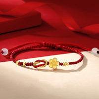 Bracelet porte-bonheur en argent sterling 925 fait main par KarmaRipple, fleurs de cerisier, calcédoine Sakura