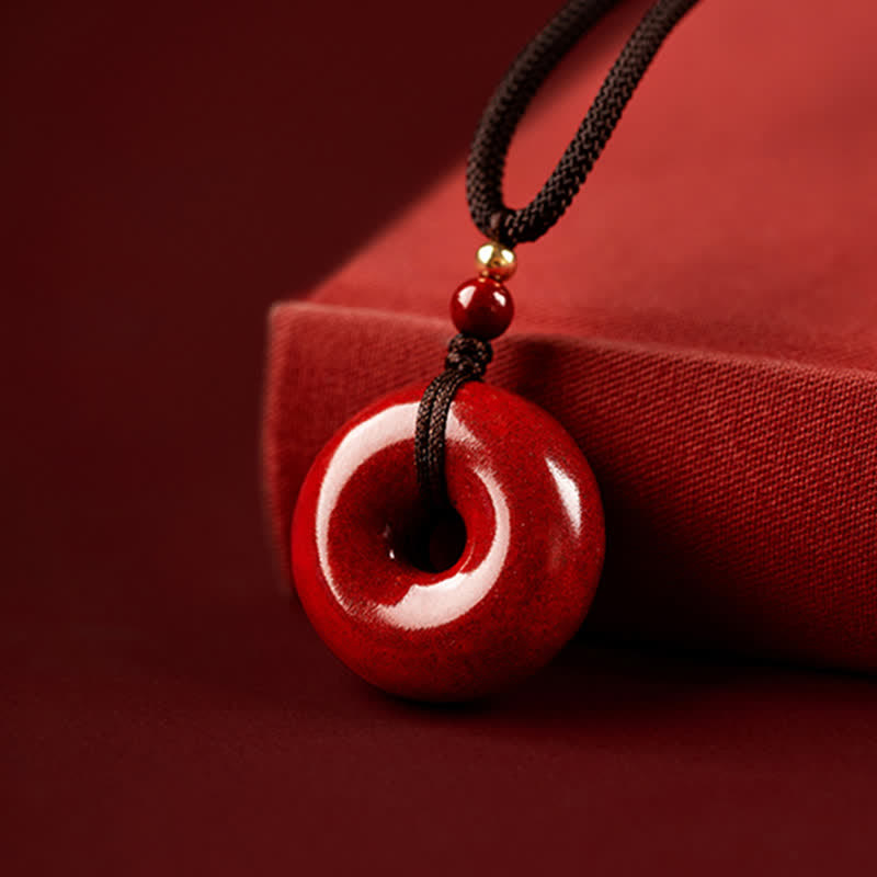 KarmaRipple's Cinnabar Peace Buckle Calm Blessing Pendant Necklace p10