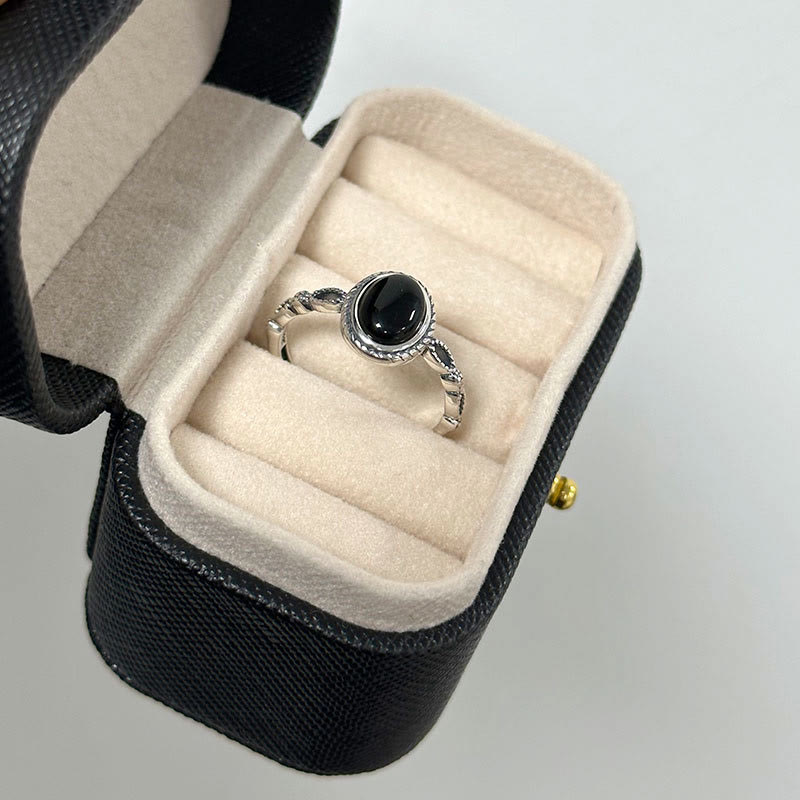 KarmaRipple's 925 Sterling Silver Black Onyx Fortune Ring p10