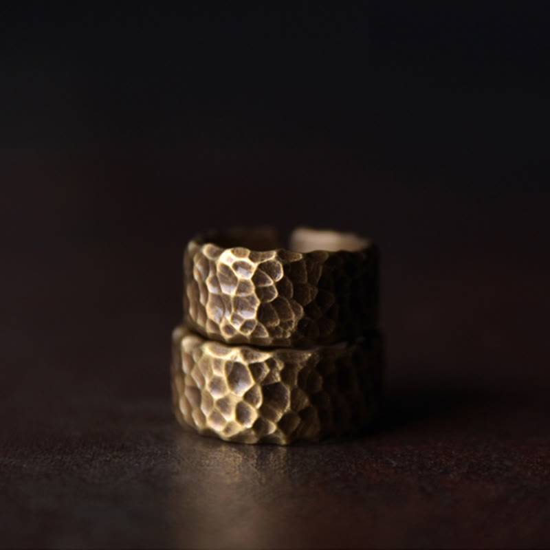 KarmaRipple's Tibetan Bump Texture Design Bronze Brass Fortune Ring p19