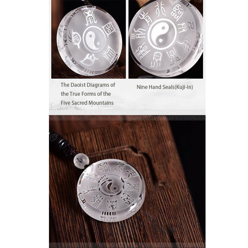 KarmaRipple's Taoism Five Sacred Mountains Yin Yang Symbol Liuli Gemstone Balance Pendant Necklace Key Chain p8