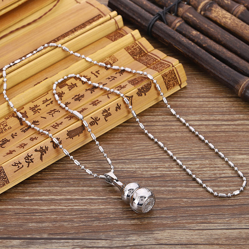 KarmaRipple's Tibetan Yin Yang Symbol Gourd Balance Titanium Steel Pendant Necklace p8