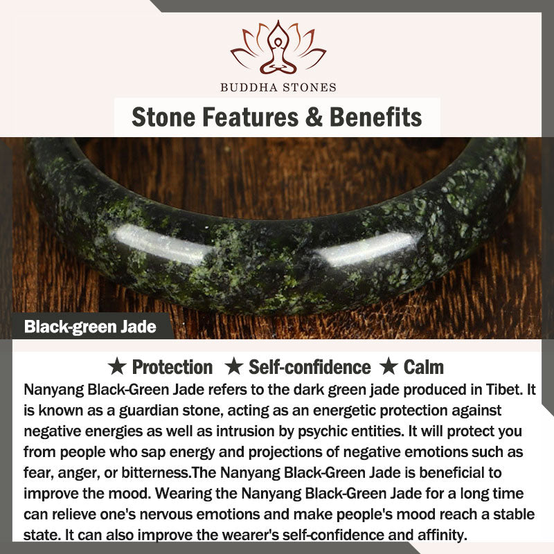 KarmaRipple's Tibetan Nanyang Black-Green Jade PiXiu Peace Buckle Protection Pendant Necklace p7