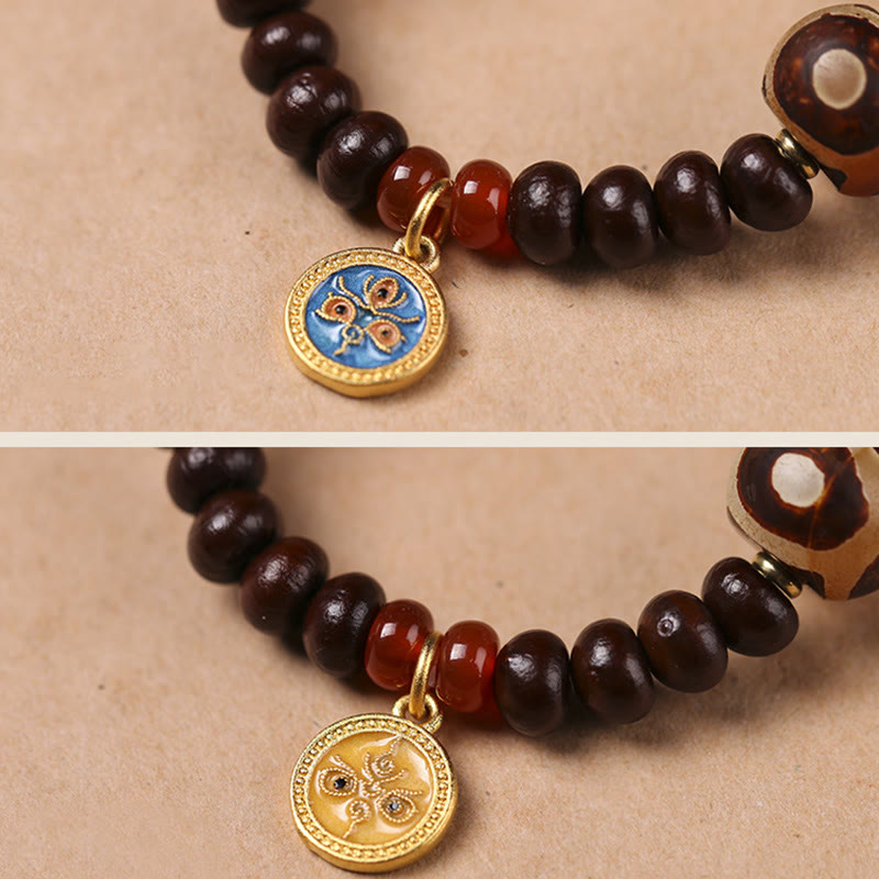 KarmaRipple's Authentic Tibet Purple Bodhi Seed Dzi Bead God of Wealth Wisdom Bracelet p11