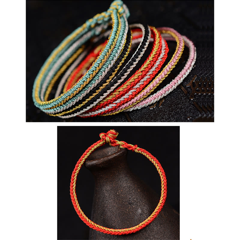 KarmaRipple's Two-Color Rope Handcrafted Eight Thread Peace Weave Bracelet p15