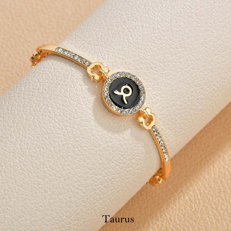 KarmaRipple's 12 Constellations of the Zodiac Rhinestone Chain Adjustable Bracelet ( p9