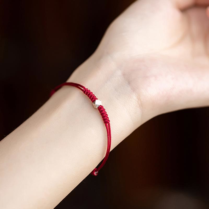 KarmaRipple's 925 Sterling Silver Fortune Bead Protection Red String Woven Bracelet p13