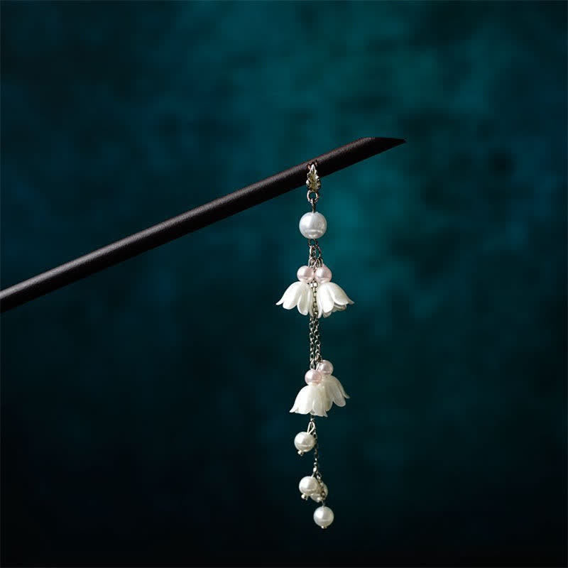 KarmaRipple's Pearl Flower Leaf Butterfly Happiness Hairpin p18