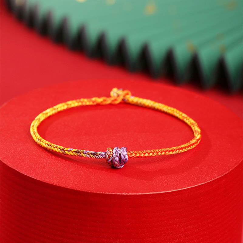KarmaRipple's Handcrafted Colorful Purple Gold Red Braid Rope Bracelet p10