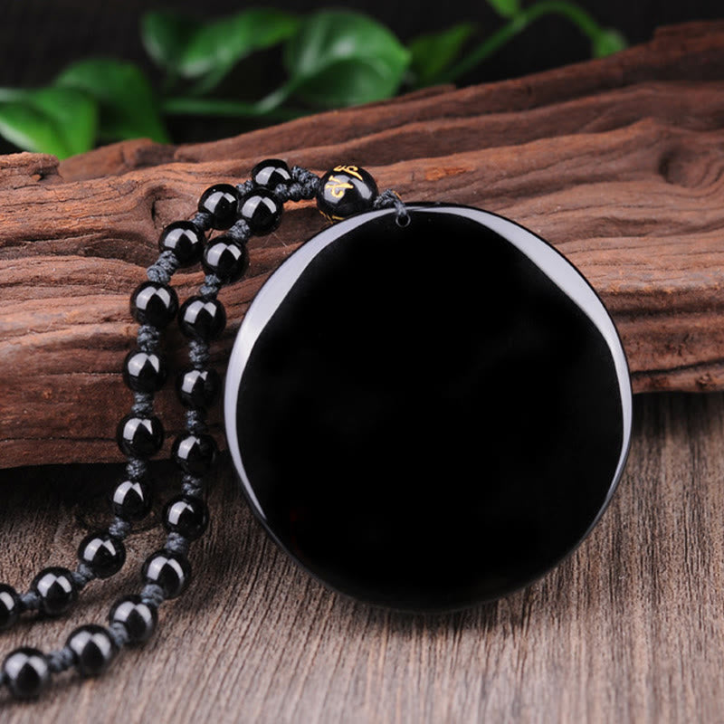 KarmaRipple's Bagua Dragon Phoenix Obsidian Fulfilment Necklace Pendant p12
