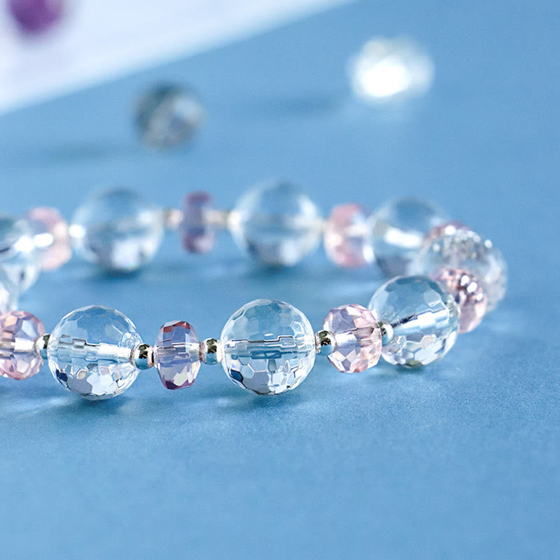 KarmaRipple's Ivory Gemstone Pink Gemstone Protection Star Talisman Bracelet p6