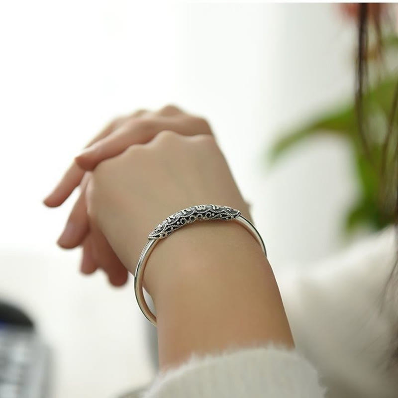 KarmaRipple's Om Mani Padme Hum Engraved Peace Cuff Bracelet Bangle p5