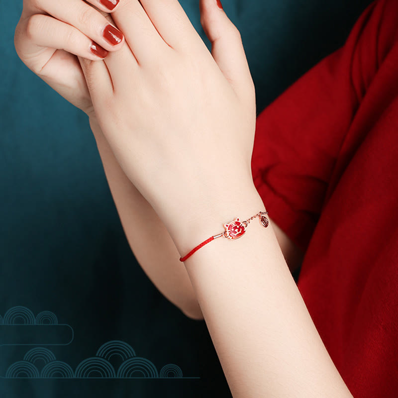 KarmaRipple's 925 Sterling Silver Color-changing Chinese Zodiac Fortune Protection Red String Chain Bracelet p21