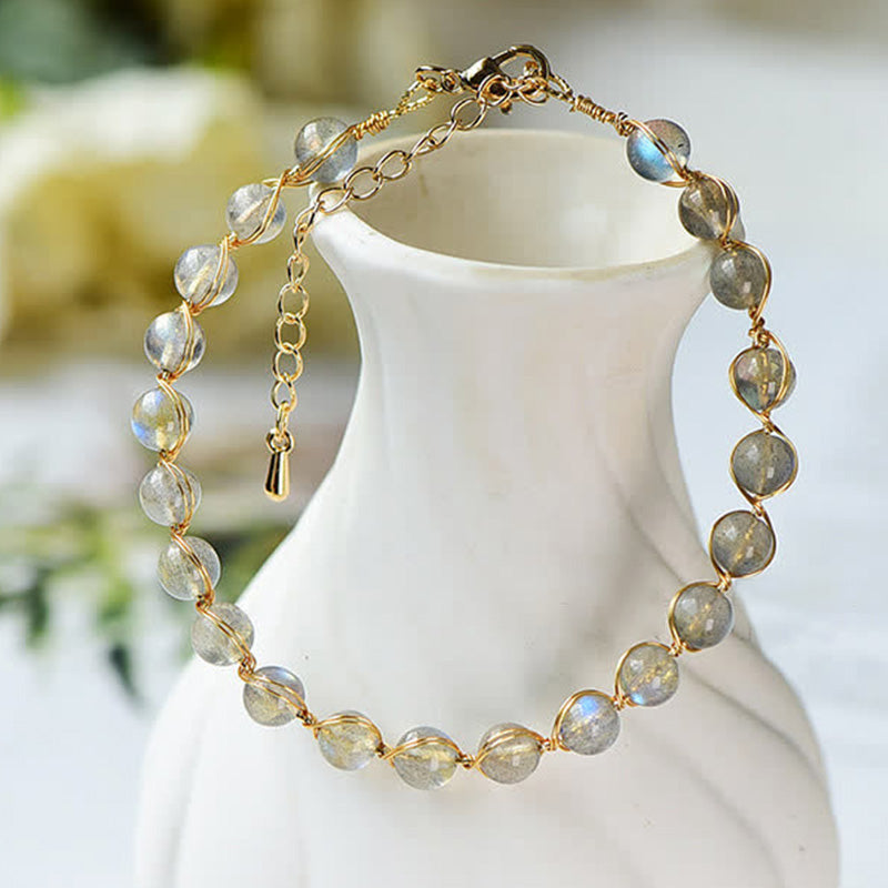 KarmaRipple's Authentic Moonstone 14K Gold Balancing Positive Bracelet p2