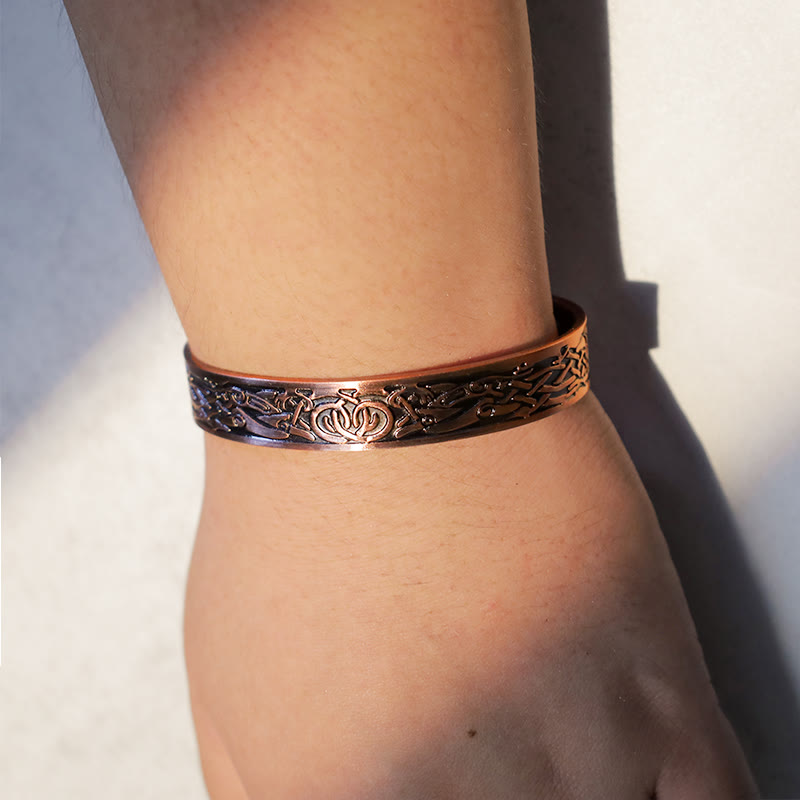 KarmaRipple's Viking Birds Magnetic Bronze Adjustable Cuff Bracelet Bangle p5