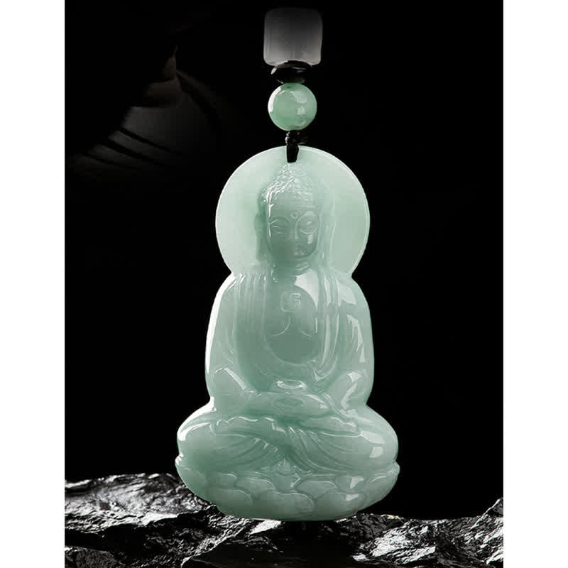 KarmaRipple's Amitabha Buddha Jade Amulet Compassion String Pendant p16