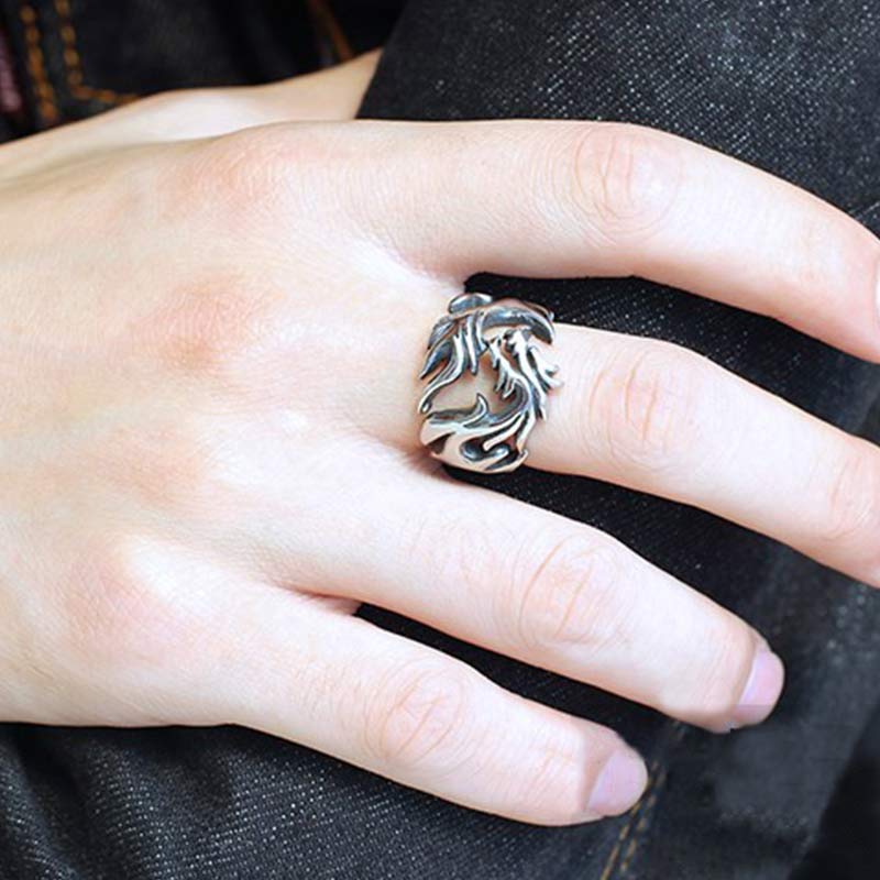 KarmaRipple's Dragon Pattern Protection Strength Adjustable Ring p7