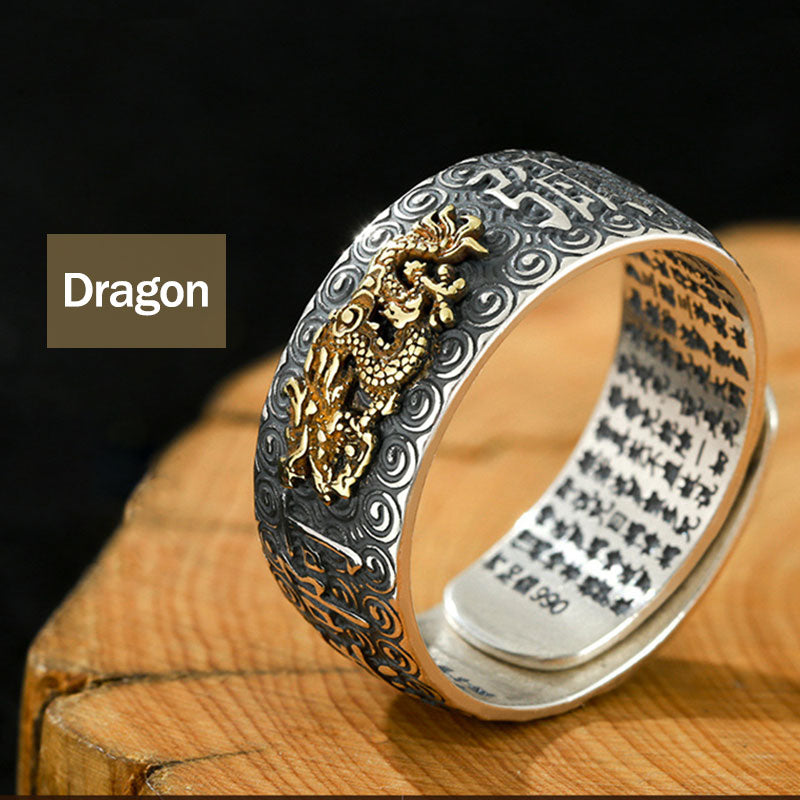 KarmaRipple's Chinese Zodiac Natal Buddha Wealth Fortune Adjustable Ring p34