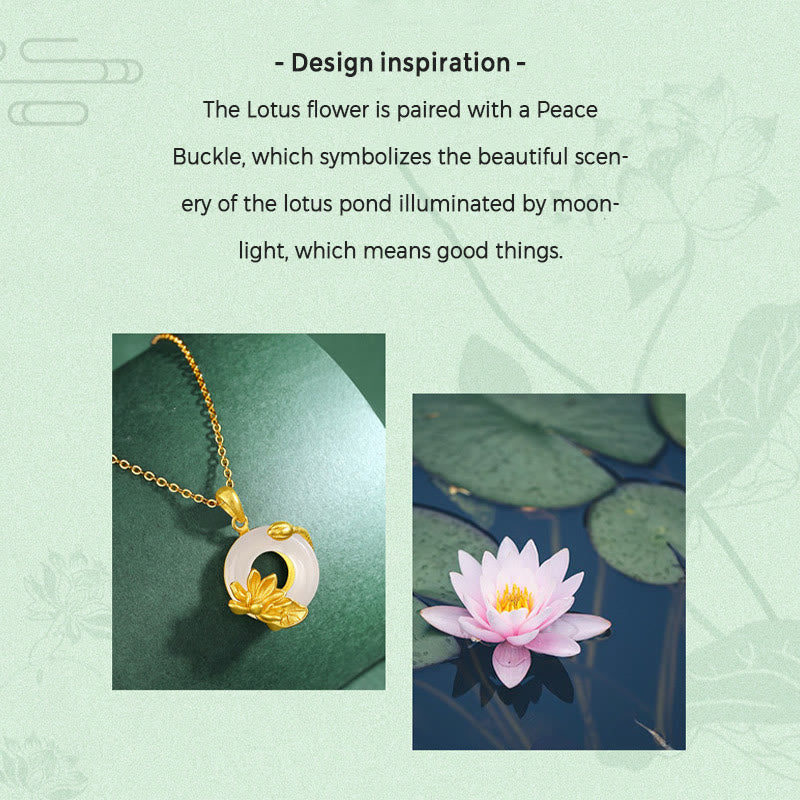 KarmaRipple's Authentic Ivory Chalcedony Peace Buckle Lotus Necklace S925 Sterling Silver Pendant p8