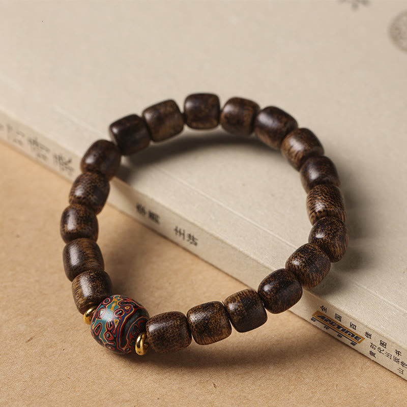 KarmaRipple's Agarwood Bronze Coin Auspicious Cloud Calm Bracelet p13