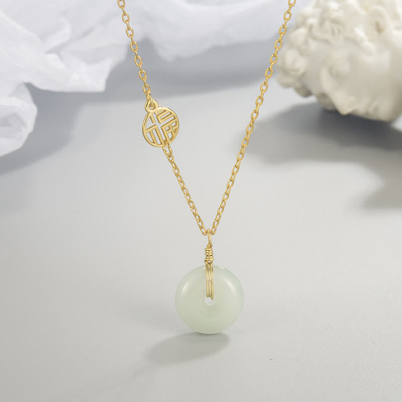 KarmaRipple's Jade Fu Character Bronze Coin Peace Buckle Abundance Pendant Necklace p10
