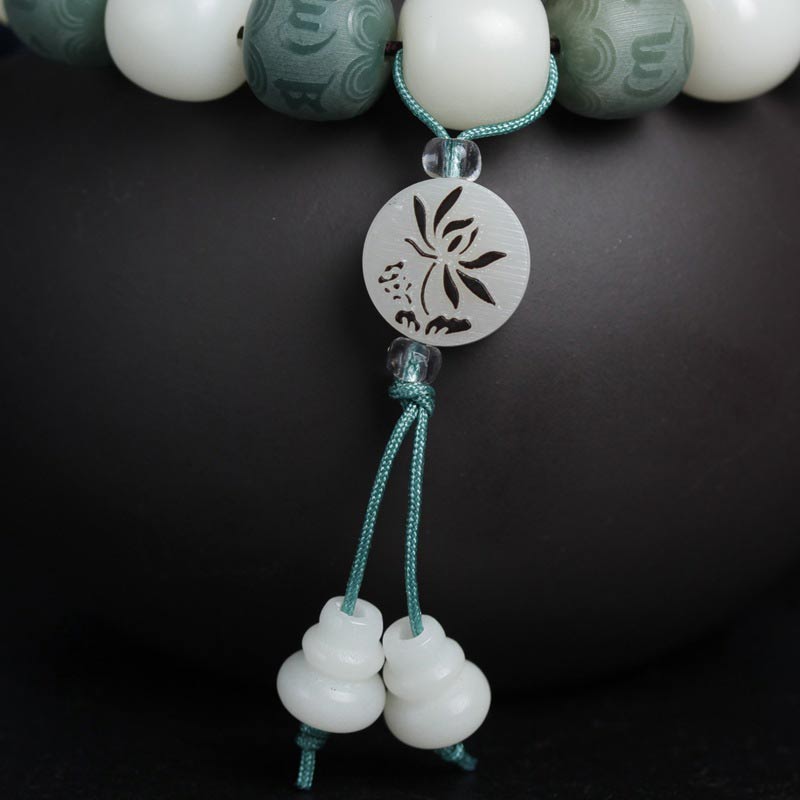 KarmaRipple's Ivory Bodhi Six True Words Protection Bracelet p9