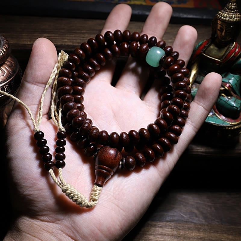 KarmaRipple's Authentic Tibet 108 Mala Beadwork Purple Bodhi Seed Three-eyed Dzi Bead Bronze Dorje Balance Bracelet p19