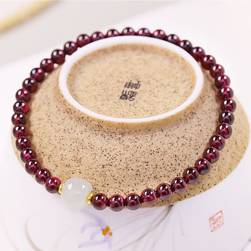 KarmaRipple's Authentic Garnet Jade Bead Purification Bracelet p4